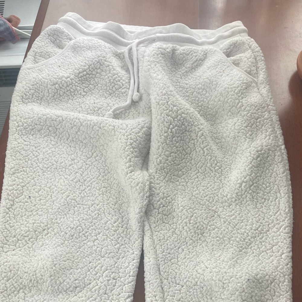 Cozy White  Sherpa Pants